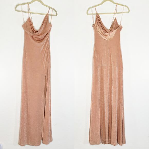 NWT MISHA REVOLVE Celestine Pink Champagne Convertible Formal Gown Maxi Dress 4 - Picture 3 of 15